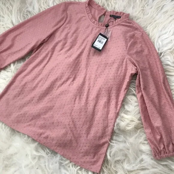 Adrianna Papell Pink long sleeve top - Picture 5 of 6